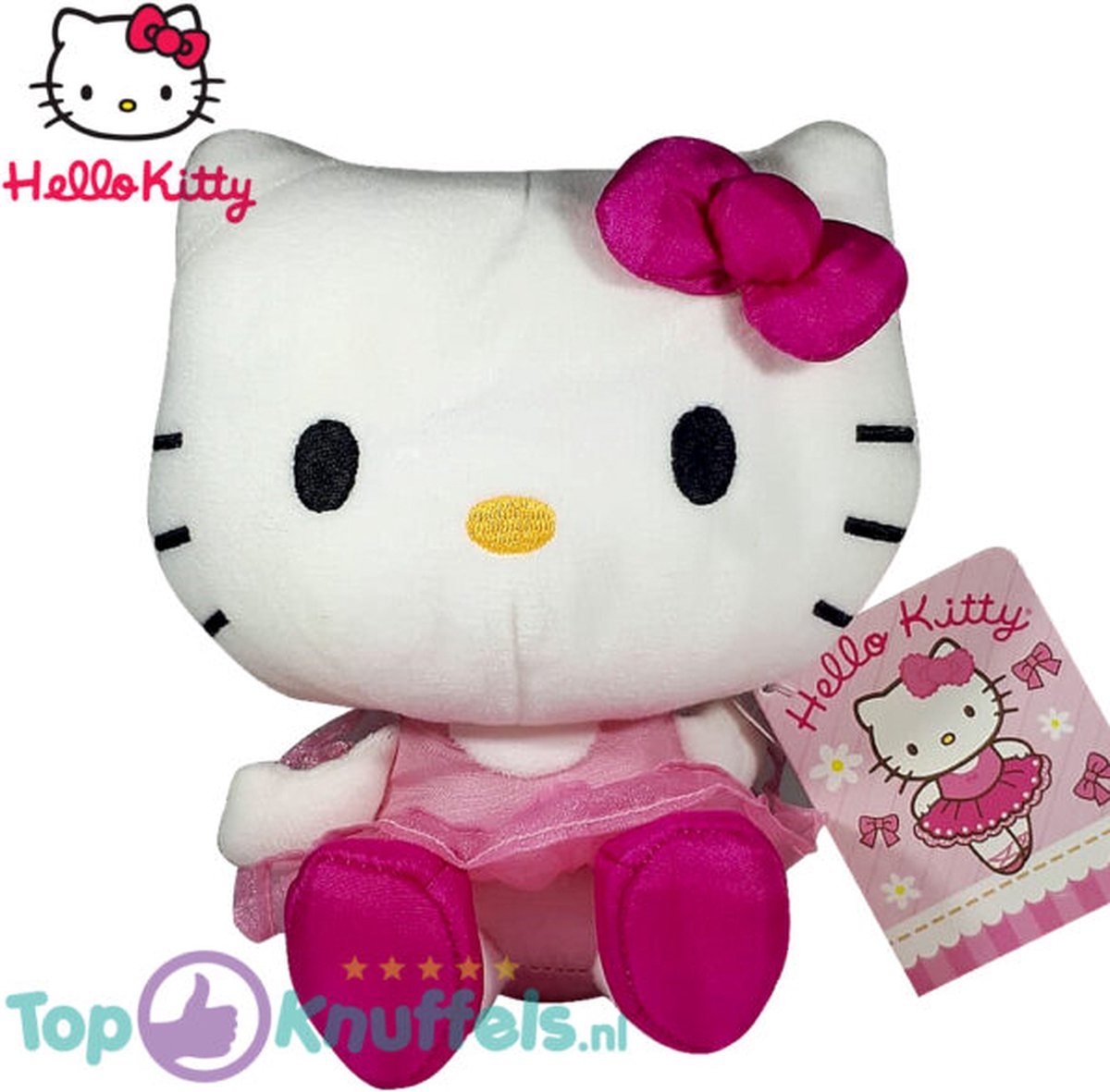 Hello Kitty Bella Ballerina (Roze) Pluche Knuffel 30 cm {Speelgoed knuffeldier knuffelpop voor kinderen jongens meisjes | Kat Knuffeltje Hello-Kitty}